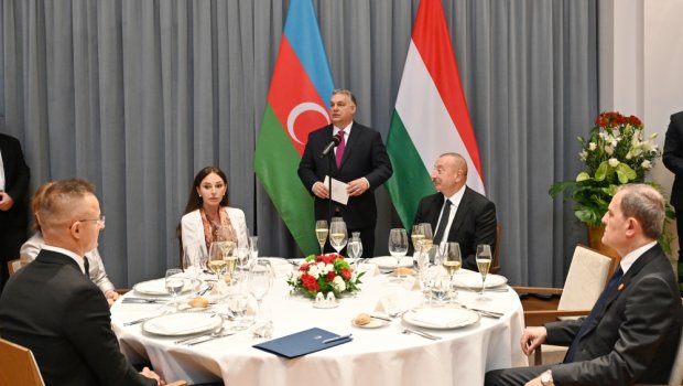 Budapeştdə İlham Əliyevin və Mehriban Əliyevanın şərəfinə rəsmi nahar verildi - FOTO/VİDEO