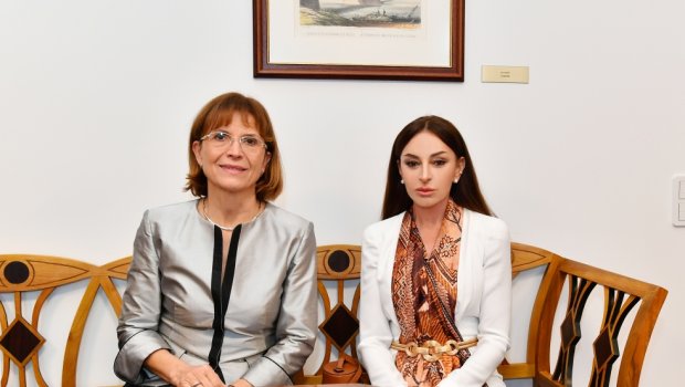 Mehriban Əliyeva Budapeştdə Macarıstanın Baş nazirinin xanımı ilə GÖRÜŞDÜ - FOTO/VİDEO