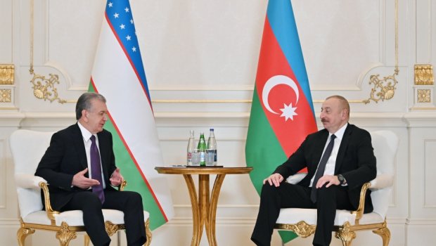 İlham Əliyev Özbəkistanlı həmkarı ilə GÖRÜŞDÜ - FOTO/VİDEO