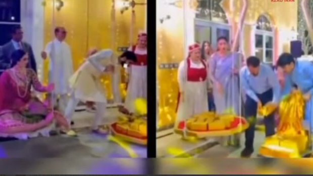 Bəy gəlinə onun çəkisinə bərabər qızıl külçə verdi - VİDEO