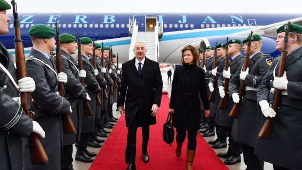 İlham Əliyev Almaniyaya işgüzar səfərə gedib - FOTO/VİDEO