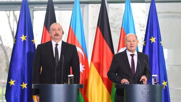 Azərbaycan Prezidenti və Almaniya Kansleri birgə mətbuat konfransı keçirdilər - FOTO