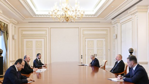 İlham Əliyev Türkiyənin sənaye və texnologiya nazirini qəbul edib - VİDEO