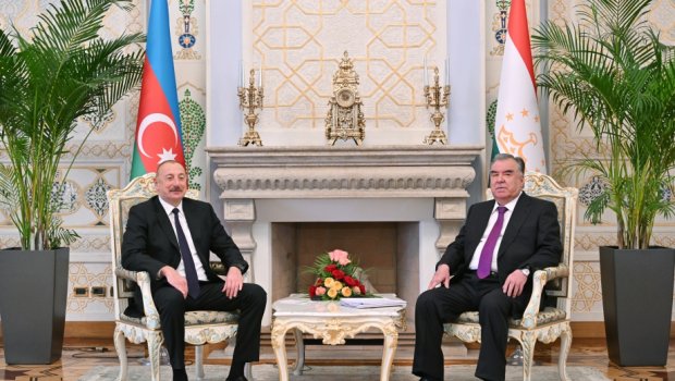 Emoməli Rəhmon və İlham Əliyev arasında danışıqlar başladı - FOTO-VİDEO