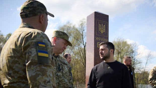 Zelenski Belarusla sərhədə getdi - VİDEO