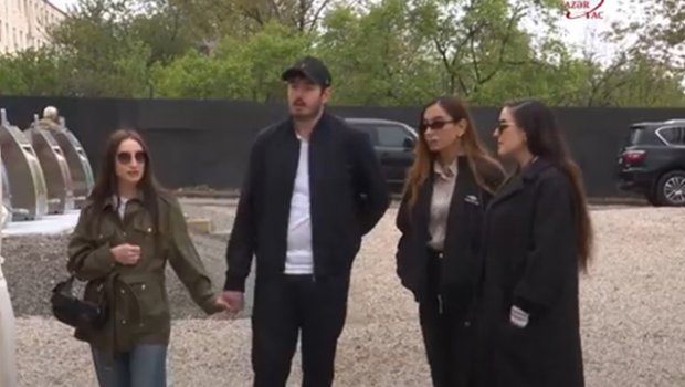 Prezidentin oğlu xanımı ilə Şuşada – VİDEO