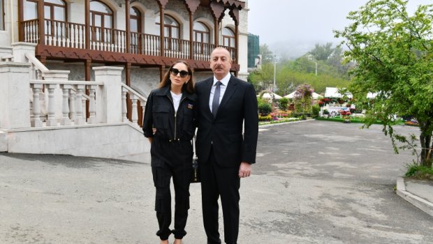 Prezident və xanımı Şuşada Yaradıcılıq Mərkəzinin AÇILIŞINDA - FOTO/VİDEO