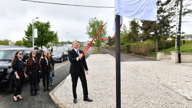 Şuşada Heydər Əliyev və 8 Noyabr küçələrinin kəsişməsində lövhələrin açılışı olub - FOTO/VİDEO