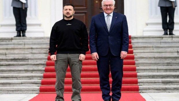 Zelenski Almaniya prezidenti ilə görüşdü - VİDEO