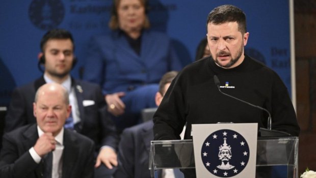 Zelenski Almaniyada “Böyük Karl” mükafatını aldı - FOTO