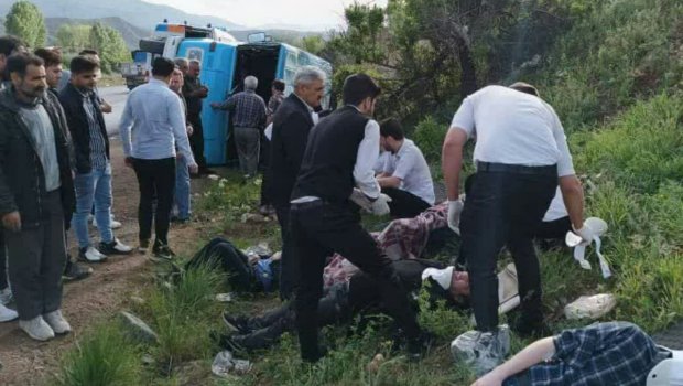 Təbriz yolunda AVTOBUS AŞIB - 10 yaralı var