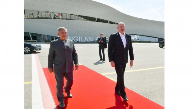 Azərbaycan və Tatarıstan liderləri birlikdə Zəngilan aeroportundan Bakıya yola düşüblər - FOTO/VİDEO