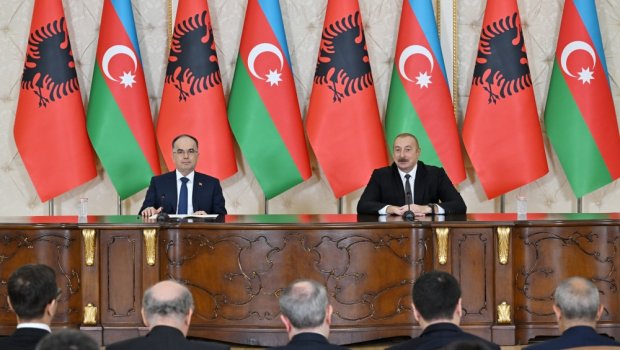 Azərbaycan və Albaniya prezidentləri mətbuata bəyanatlarla ÇIXIŞ EDİBLƏR - FOTO/VİDEO