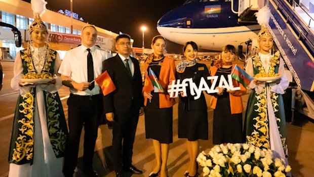 Bakıdan Bişkekə ilk avia reys baş tutdu - FOTO