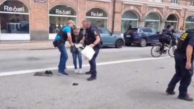 Danimarkada yenə Quranı yandırmaq istədilər, polis isə şərait yaratdı - VİDEO 