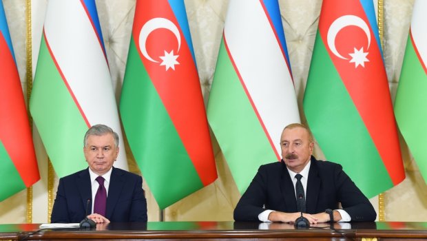 Azərbaycan və Özbəkistan rəhbərləri mətbuata bəyanatlarla çıxış ediblər - FOTO/VİDEO