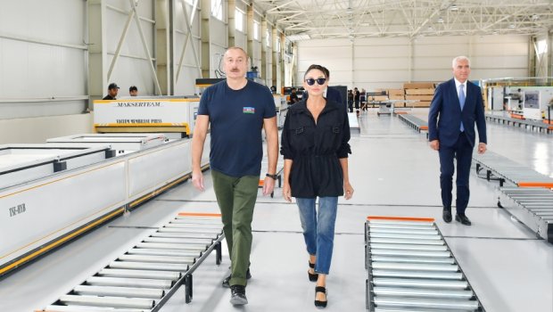 Prezident və birinci xanım Laçının mebel fabrikinin açılışında iştirak edib - FOTO