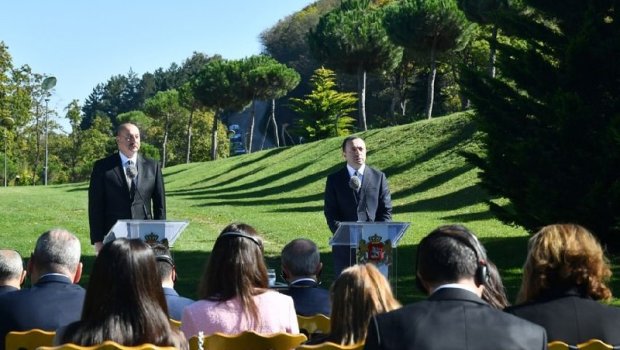 İlham Əliyev və Qaribaşvilinin mətbuata bəyanatları - TAM MƏTN - VİDEO