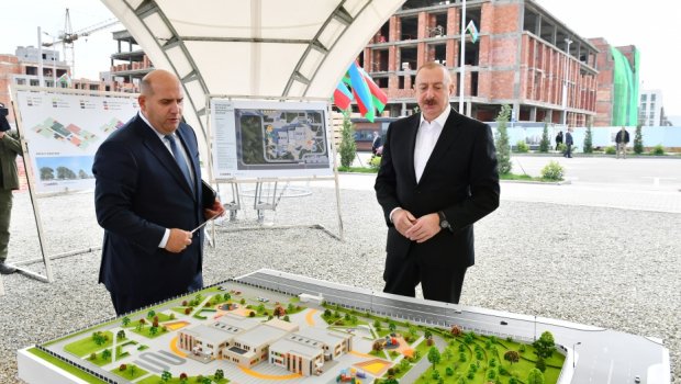 Füzuli şəhərində 240 yerlik uşaq bağçasının təməli QOYULDU - FOTO