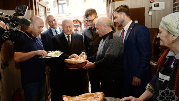 İraq Prezidenti İçərişəhərdə - FOTO