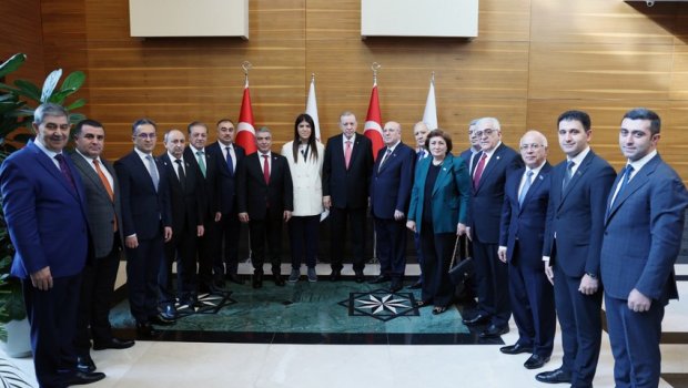 Ərdoğan azərbaycanlı deputatları qəbul edib - FOTO