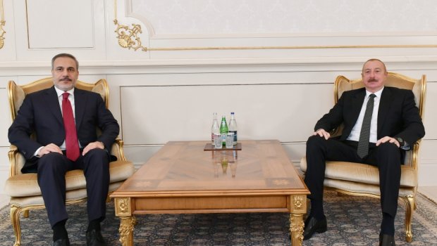 İlham Əliyev Hakan Fidanı qəbul edib - VİDEO