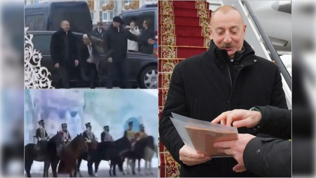 İlham Əliyevdən Sankt-Peterburqda onu salamlayan qusarlara özünəməxsus jest - VİDEO