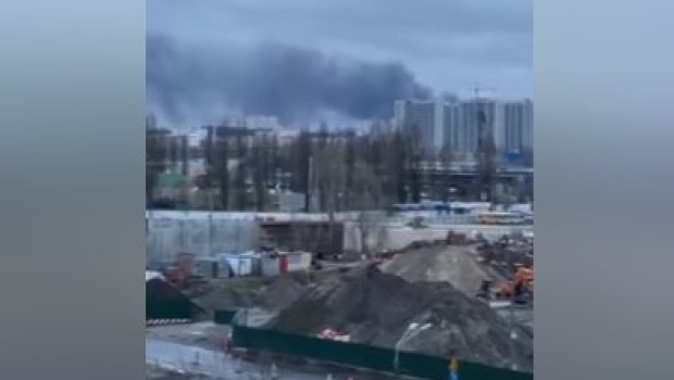 Kiyevdə partlayışlar olub, şəhər tüstü içindədir - VİDEO 