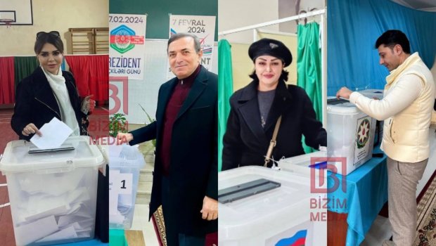 Məşhurlar səsvermədə iştirak etdi - FOTO 