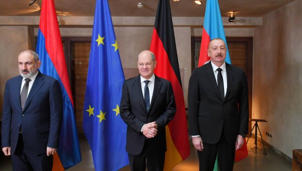 İlham Əliyev Şolts və Paşinyanla görüşdü - YENİLƏNİB/FOTO/VİDEO