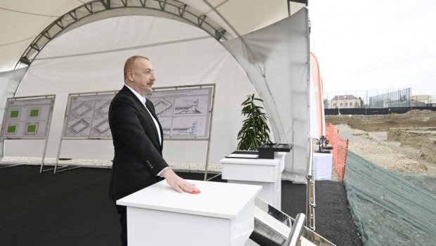 Gəncə şəhər stadionunun təməli qoyuldu - FOTO/VİDEO