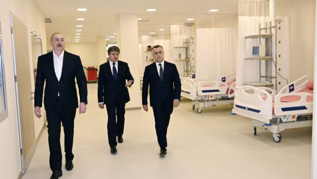 Prezident Qəbələ Rayon Mərkəzi Xəstəxanasının açılışında iştirak edib - FOTO/VİDEO