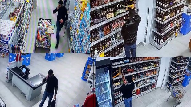 Bakıda marketdən 8 minlik spirtli içki oğurlandı - VİDEO 