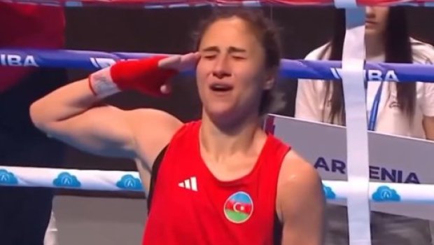 Erməniyə qalib gələn qadın boksçumuz belə sevindi - ANBAAN VİDEO