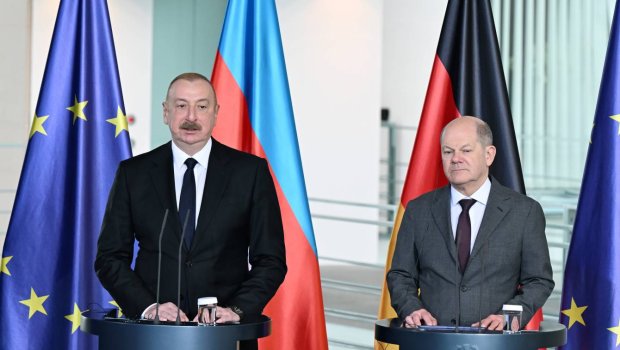 İlham Əliyev və Olaf Şolts birgə mətbuat konfransı keçiriblər – FOTO/VİDEO 