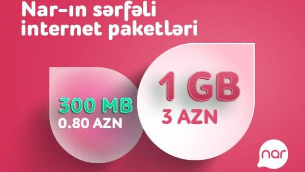 “Nar” hər kəsə sərfəli günlük internet paketlərini təqdim edir