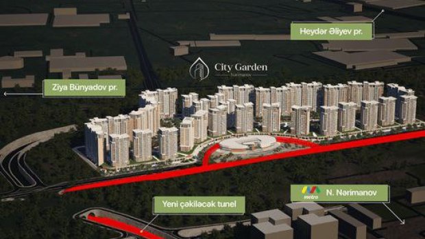 Çəkilən yeni yol və tunel bu kompleksin yanından keçir – FOTO/VİDEO