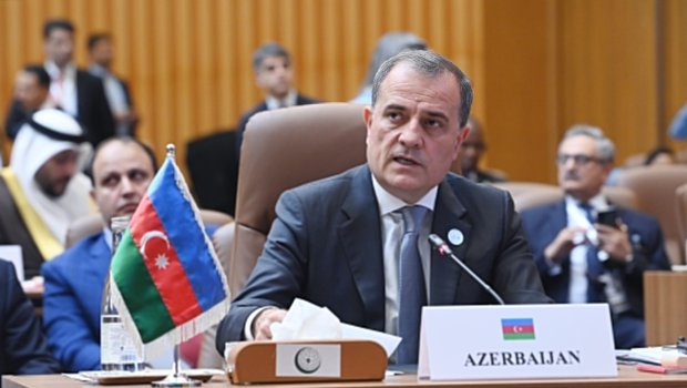 Ceyhun Bayramov İƏT-in sammitində çıxış edib - FOTO