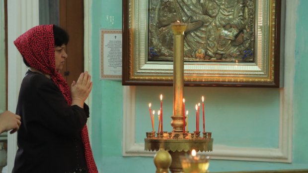 Gəncədəki Rus Pravoslav Kilsəsində Pasxa bayramı qeyd olundu - FOTO