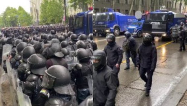 Tbilisidə etirazlar səngimir, polis əraziyə səfərbər olunub - VİDEO 