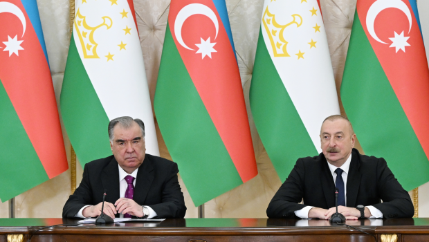 Azərbaycan və Tacikistan prezidentləri mətbuata bəyanatlarla çıxış ediblər - FOTO/VİDEO