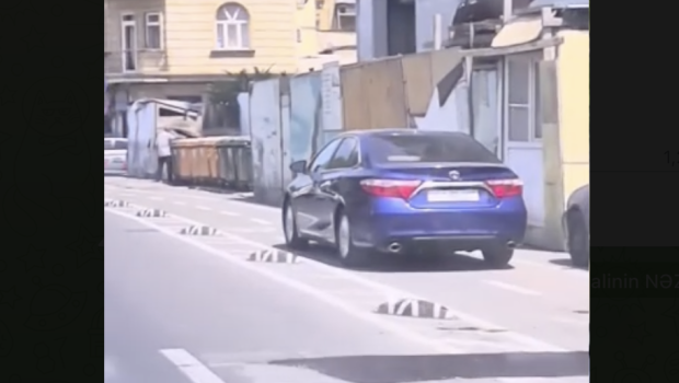 Bakıda sürücü öz yolunu unutdu, polis hərəkətə keçdi - VİDEO