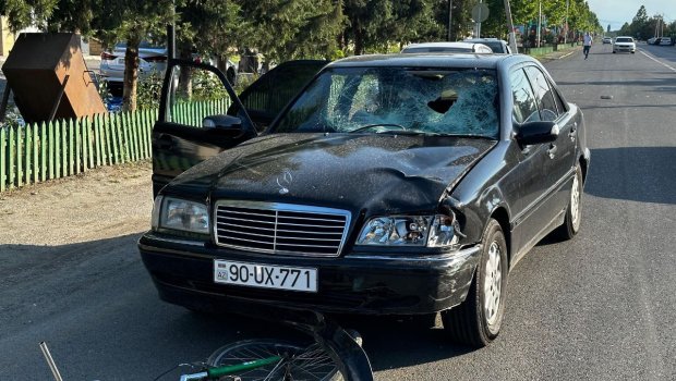 Ağdamda velosipedçini maşın vurdu - FOTO/VİDEO
