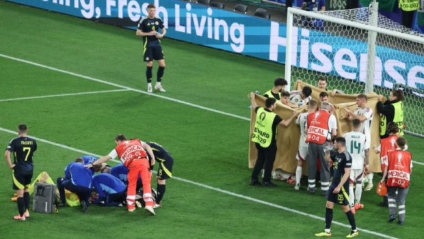 Avro-2024: Macarıstanlı futbolçu oyun vaxtı huşunu itirdi - VİDEO