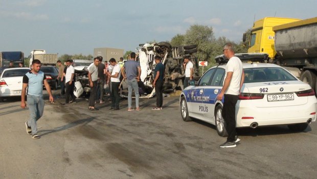İmişlidə dəhşətli qəza olub, 3 nəfər xəsarət alıb - FOTO/VİDEO