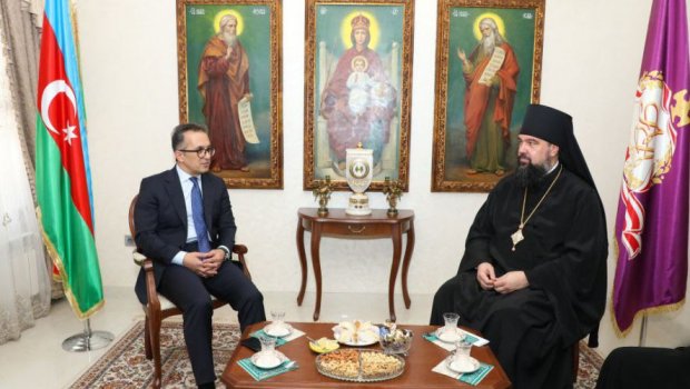 Dövlət Komitəsinin sədri Pravoslav Kilsəsinin Bakı və Azərbaycan Yeparxiyasının fəaliyyəti ilə tanış olub - FOTO