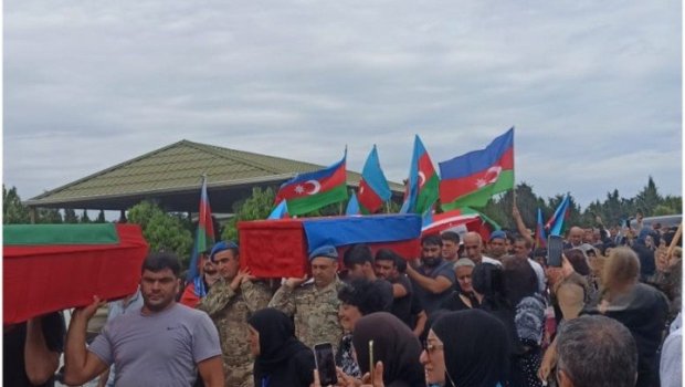 Abşeronda Birinci Qarabağ müharibəsinin dörd şəhidi ilə vida mərasimi keçirilir - FOTO