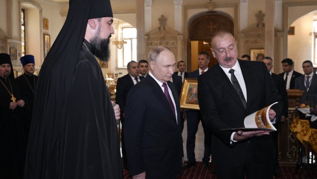 İlham Əliyev və Putin Pravoslav Kilsəsini ziyarət ETDİLƏR &ndash;FOTO/VİDEO
