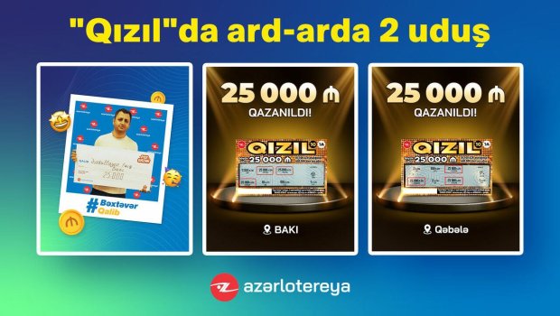 &ldquo;Qızıl&rdquo; ani lotereyasında 2 dəfə ardıcıl 25 000 manat qazanılıb