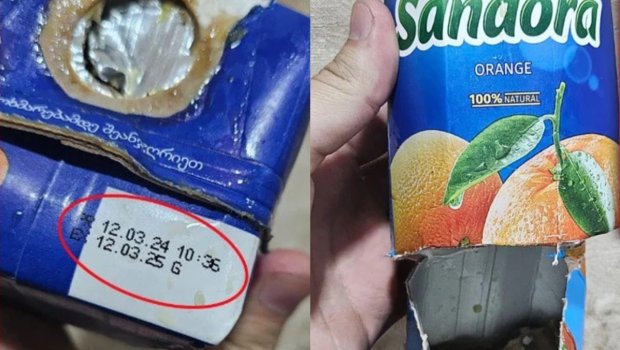 Bakıda İYRƏNC hadisə - Meyvə şirəsindən naməlum maddə çıxdı &ndash; FOTO 